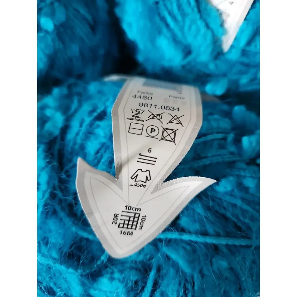 Gedifra Serano Yarn Lot 4 Teal Blue Eyelash Fuzzy Novelty Italy 50g 100m